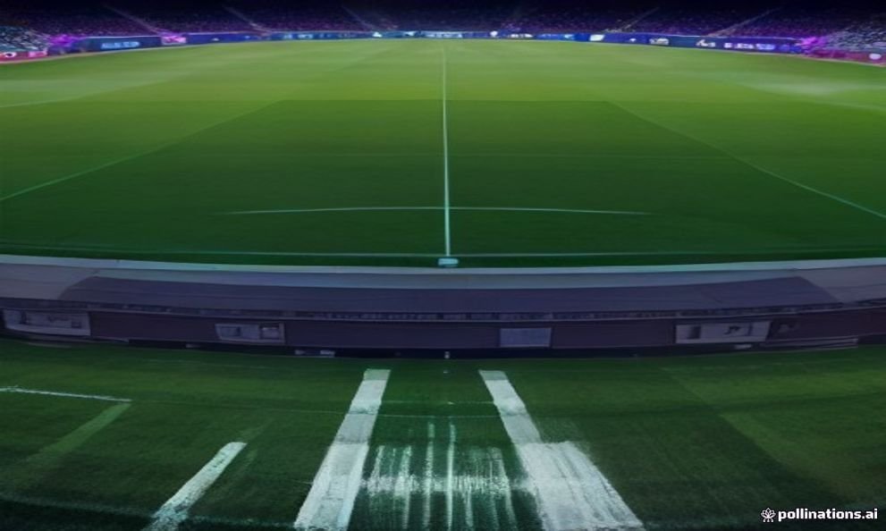 NK Maribor'un maçlarını oynadığı mor koltuklu ve projektörlerle aydınlatılmış futbol stadyumu.